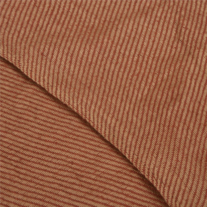 Sanskriti Vintage Red/Brown Pure Cotton Shawl Woven Work Long Stole Veil Scarf