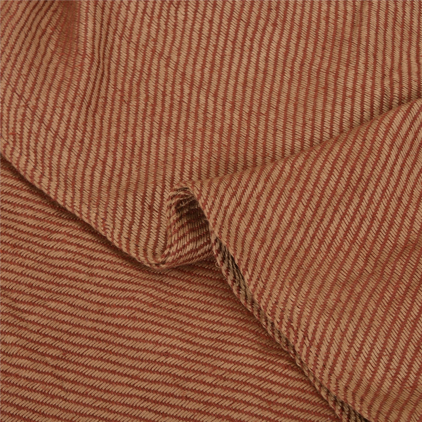 Sanskriti Vintage Red/Brown Pure Cotton Shawl Woven Work Long Stole Veil Scarf