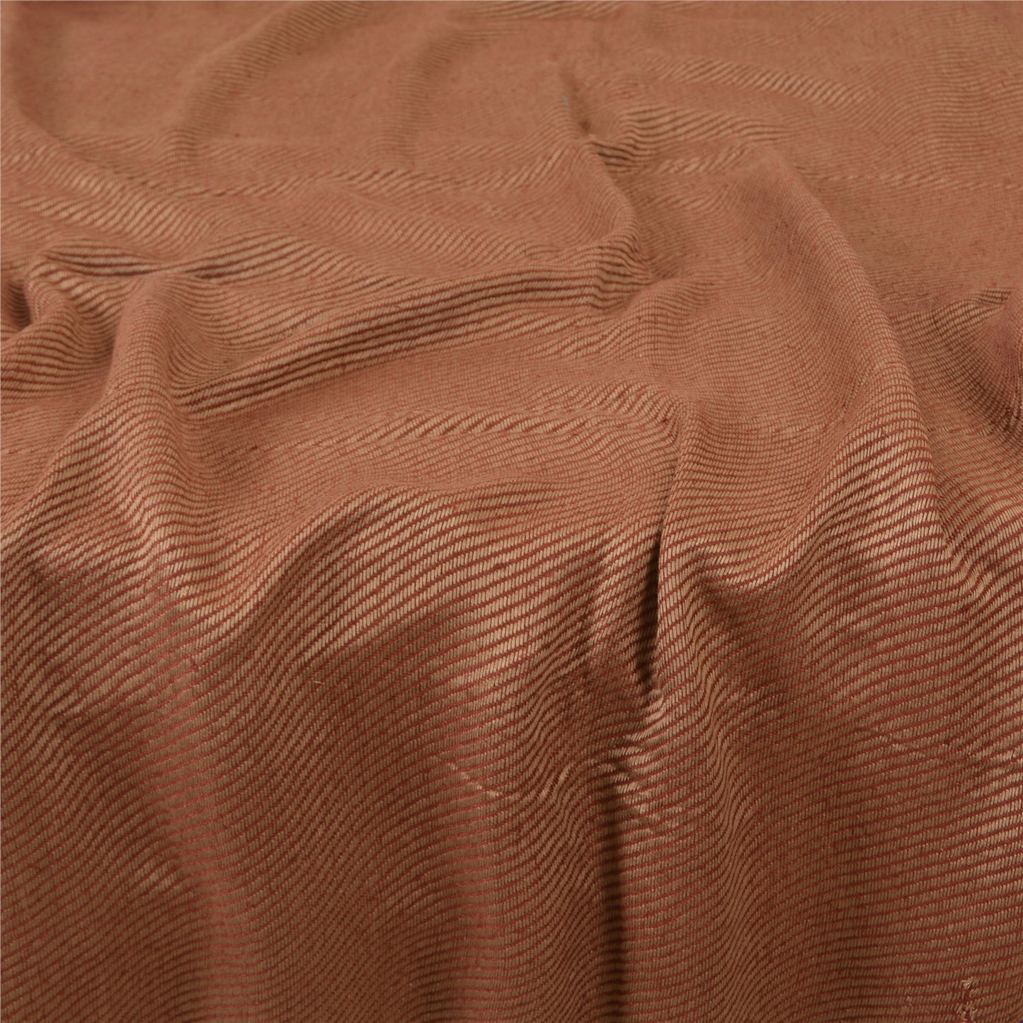 Sanskriti Vintage Red/Brown Pure Cotton Shawl Woven Work Long Stole Veil Scarf