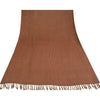 Sanskriti Vintage Red/Brown Pure Cotton Shawl Woven Work Long Stole Veil Scarf