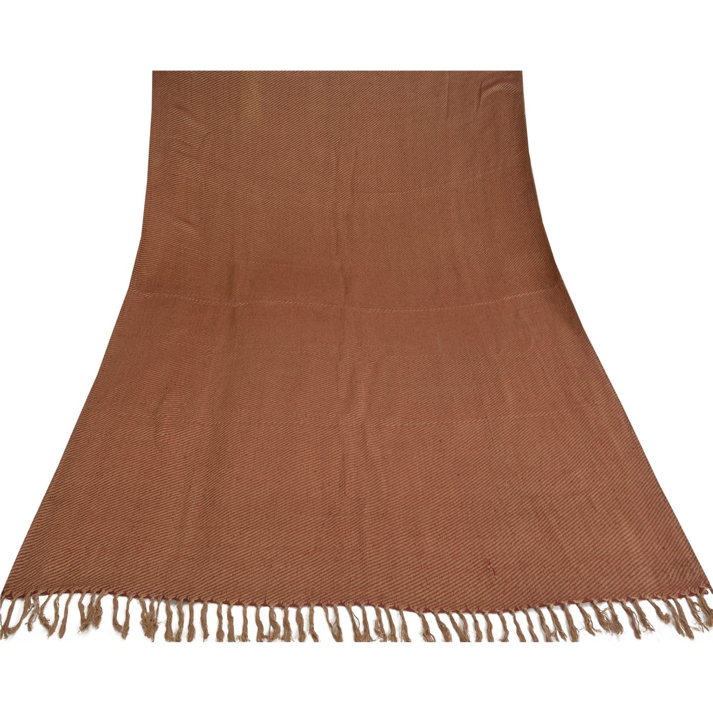 Sanskriti Vintage Red/Brown Pure Cotton Shawl Woven Work Long Stole Veil Scarf