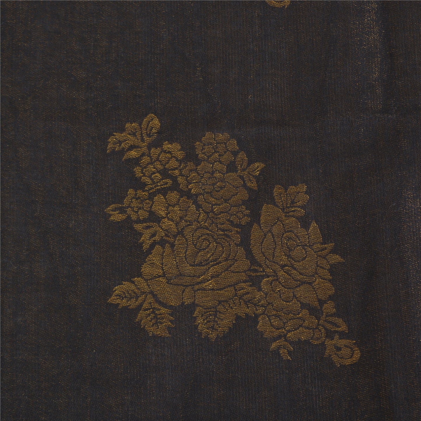 Sanskriti New Black Fine Wool Moonlight (Zari) Shawl Woven Work Long Stole Scarf