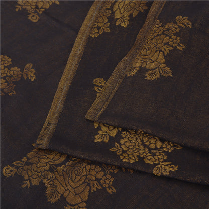 Sanskriti New Black Fine Wool Moonlight (Zari) Shawl Woven Work Long Stole Scarf