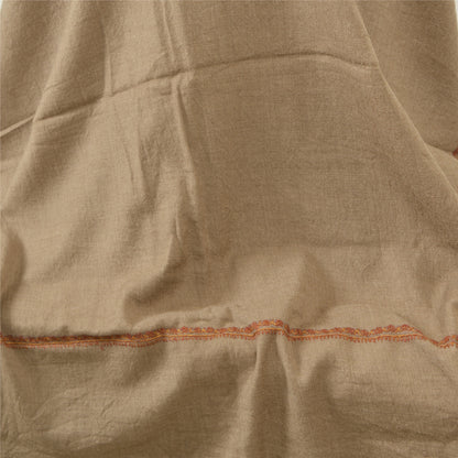 Санскрити Винтаж Коричневый Чистая Шерстяная Шаль Ручной Работы Сюзане Длинный Палантин Шарф