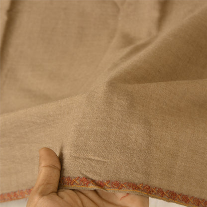 Санскрити Винтаж Коричневый Чистая Шерстяная Шаль Ручной Работы Сюзане Длинный Палантин Шарф