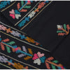 Sanskriti Vintage Long Stole Pure Wool Black Hand Embroidered Kullu Shawl
