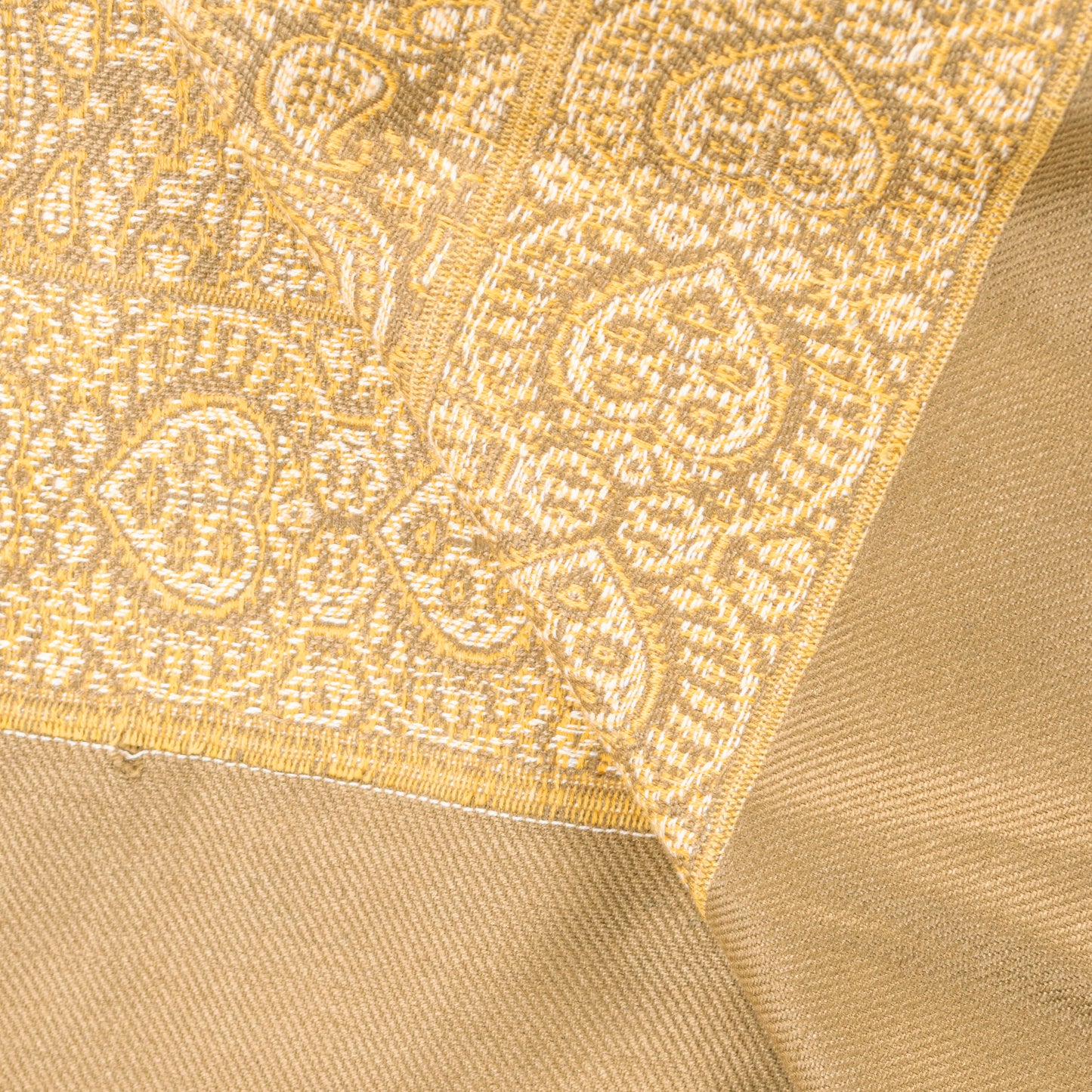 Sanskriti Vintage Cream Pure Woolen Shawl Woven Jamawar Long Throw Long Stole