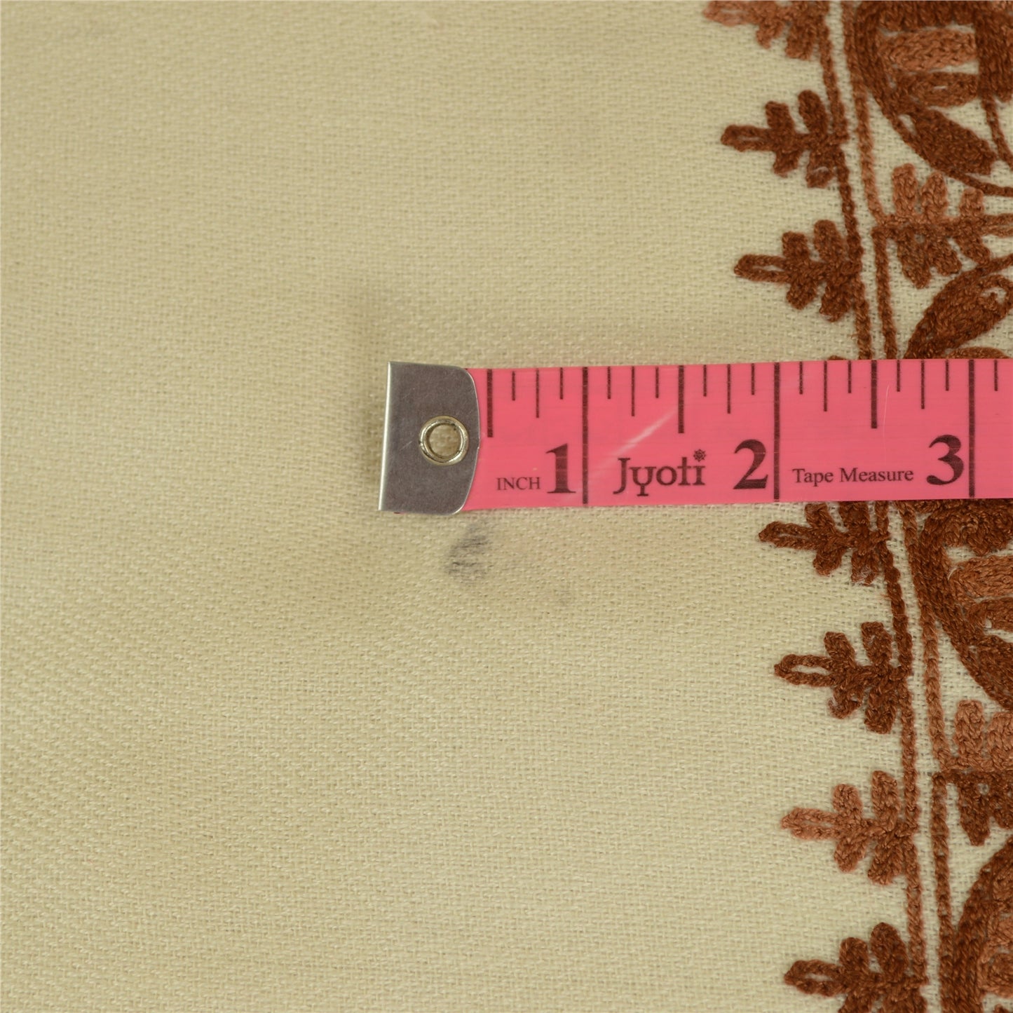 Sanskriti Vintage Ivory Pure Wool Shawl Handmade Ari Long Throw Floral Stole