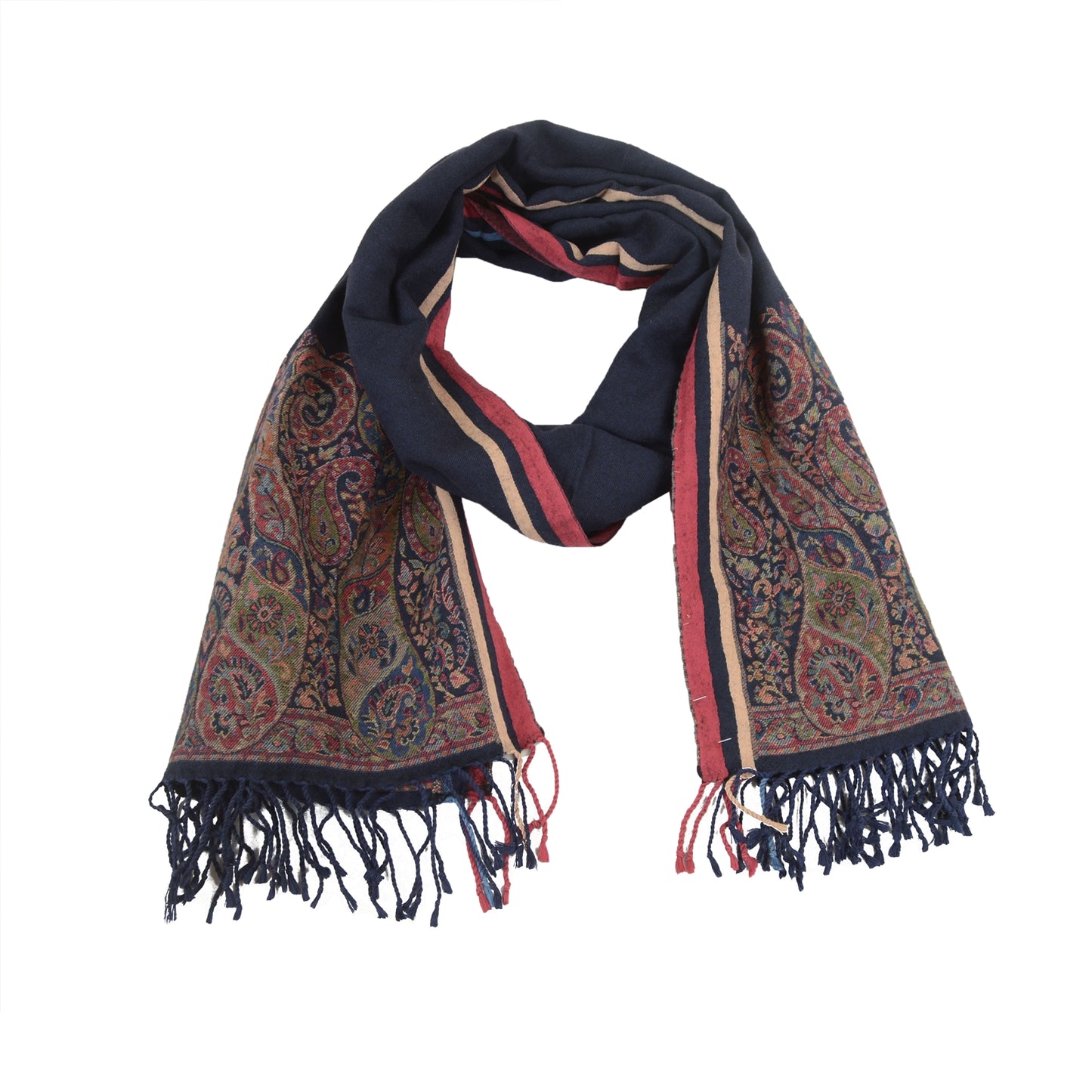 Sanskriti Vintage Blue Blend Silk Shawl Hand-Woven Long Throw Soft Soft Stole