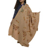 Sanskriti Vintage Long Shawl Handmade Ari Work Pure Woollen Scarf Throw Stole