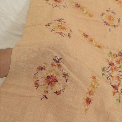 Sanskriti Vintage Long Shawl Handmade Ari Work Pure Woollen Scarf Throw Stole