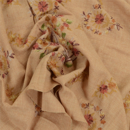 Sanskriti Vintage Long Shawl Handmade Ari Work Pure Woollen Scarf Throw Stole