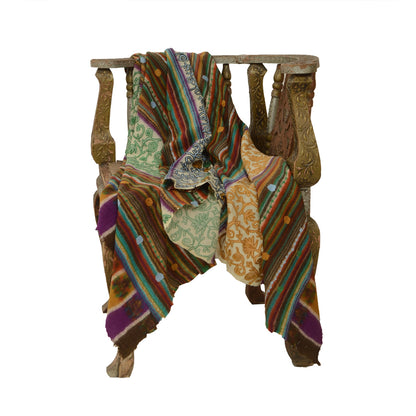 Sanskriti Vintage Long Shawl Handmade Ari Work Pure Woollen Scarf Throw Stole