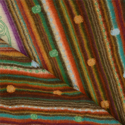 Sanskriti Vintage Long Shawl Handmade Ari Work Pure Woollen Scarf Throw Stole