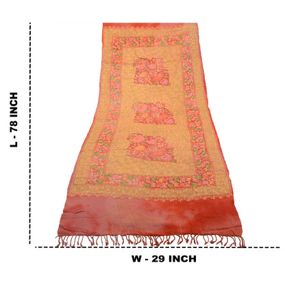 Sanskriti Vintage Long Shawl Handmade Ari Work Pure Woollen Scarf Throw Stole