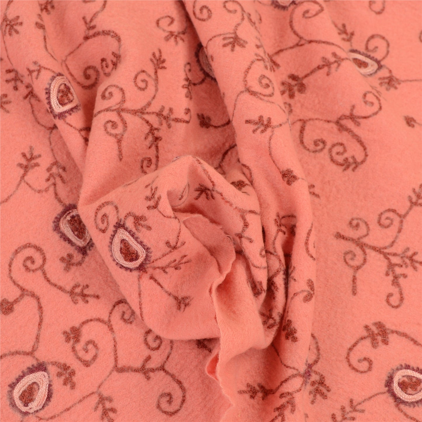 Sanskriti Vintage Long Shawl Handmade Ari Work Pure Woollen Scarf Throw Stole