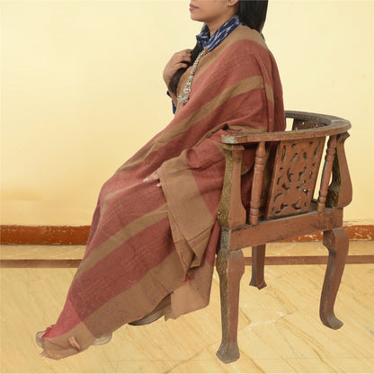 Sanskriti Vintage Pure Woolen Shawl Hand Embroidered Suzani Long Throw Stole