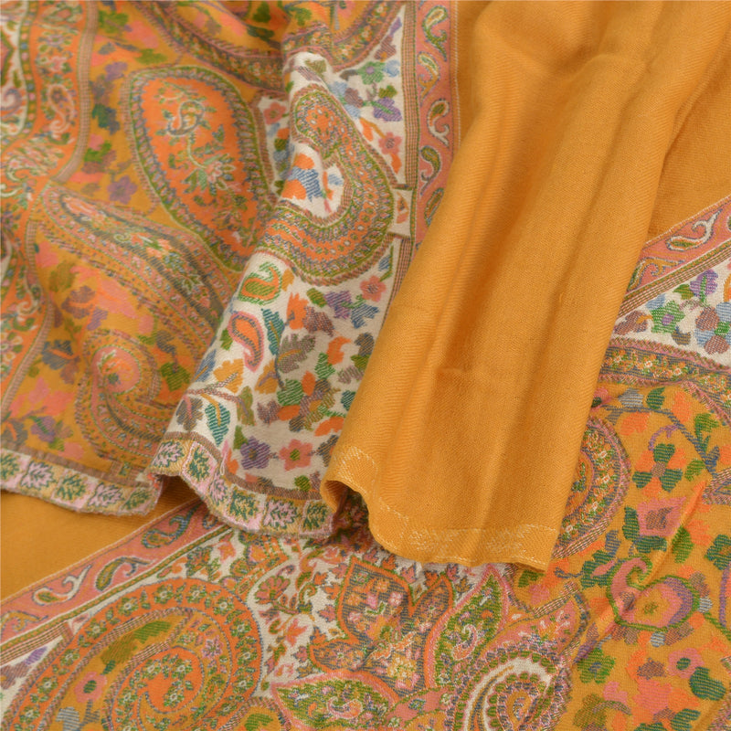 Sanskriti Vintage Long Mustard Shawl Pure Woolen Woven Throw Soft Stole mikasa upholstery fabric
