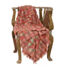 Sanskriti Vintage Long Pink Shawl Pure Woollen Woven Scarf Throw Soft Stole