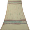 Sanskriti Vintage Long Shawl Pure Woollen Ivory Hand-Woven Scarf Throw Stole