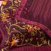 Sanskriti Vintage Purple Long Shawl Handmade Ari Work Viscose Scarf Throw Stole