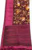 Sanskriti Vintage Purple Long Shawl Handmade Ari Work Viscose Scarf Throw Stole