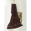 Sanskriti Vintage Pure Woolen Wine Shawl Handmade Kantha Long Throw Stole