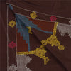 Sanskriti Vintage Pure Woolen Wine Shawl Handmade Kantha Long Throw Stole