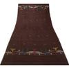 Sanskriti Vintage Pure Woolen Wine Shawl Handmade Kantha Long Throw Stole