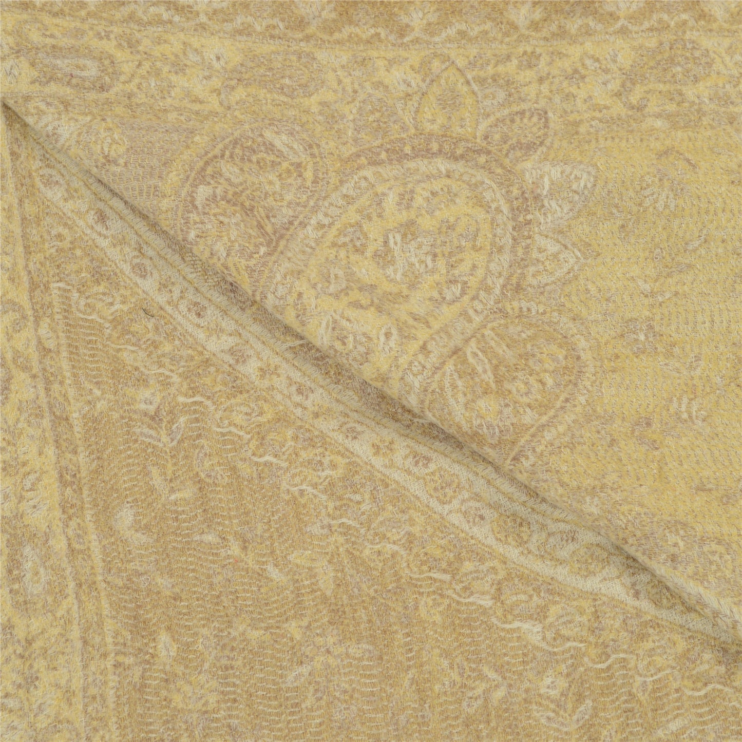 Sanskriti Vintage Long Shawl Ivory Handmade Suzani Pure Woolen Scarf Stole