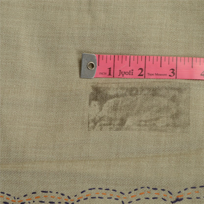 Sanskriti Vintage Long Shawl Pure Woollen Hand Embroidered Scarf Throw Stole