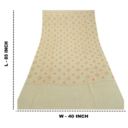 Sanskriti Vintage Long Shawl Pure Woollen Hand Embroidered Scarf Throw Stole