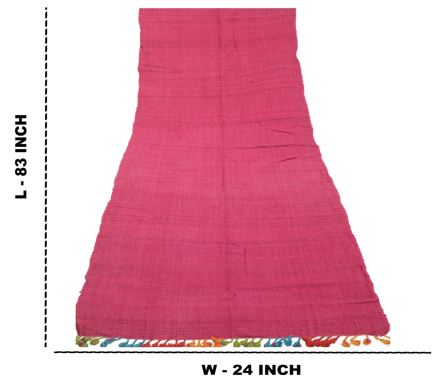 Sanskriti Vintage Pink Long Shawl Handloom Woven Scarf Wrap Sustainable Stole
