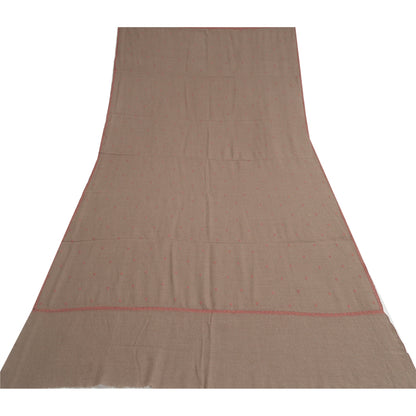 Sanskriti Vintage Long Shawl Pure Woolen Brown Handmade Suzani Scarf Stole