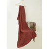 Sanskriti Vintage Red Jamawar Pure Woolen Woven Shawl Long Throw Soft Stole