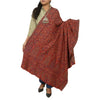 Sanskriti Vintage Red Jamawar Pure Woolen Woven Shawl Long Throw Soft Stole