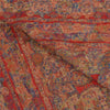 Sanskriti Vintage Red Jamawar Pure Woolen Woven Shawl Long Throw Soft Stole
