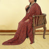 Sanskriti Vintage Red Jamawar Pure Woolen Woven Shawl Long Throw Soft Stole