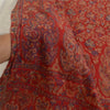 Sanskriti Vintage Red Jamawar Pure Woolen Woven Shawl Long Throw Soft Stole