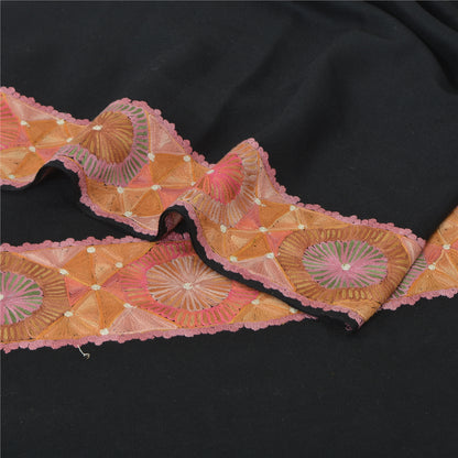 Sanskriti Vintage Black Long Shawl Pure Woolen Handmade Zari Work Scarf Stole