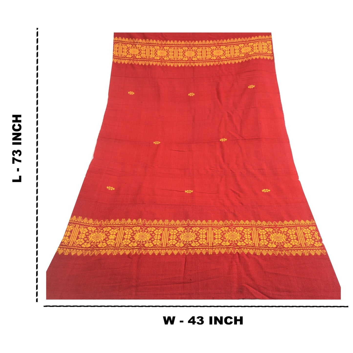 Sanskriti Vintage Long Woollen Red Shawl Hand Embroidered Scarf Throw Stole