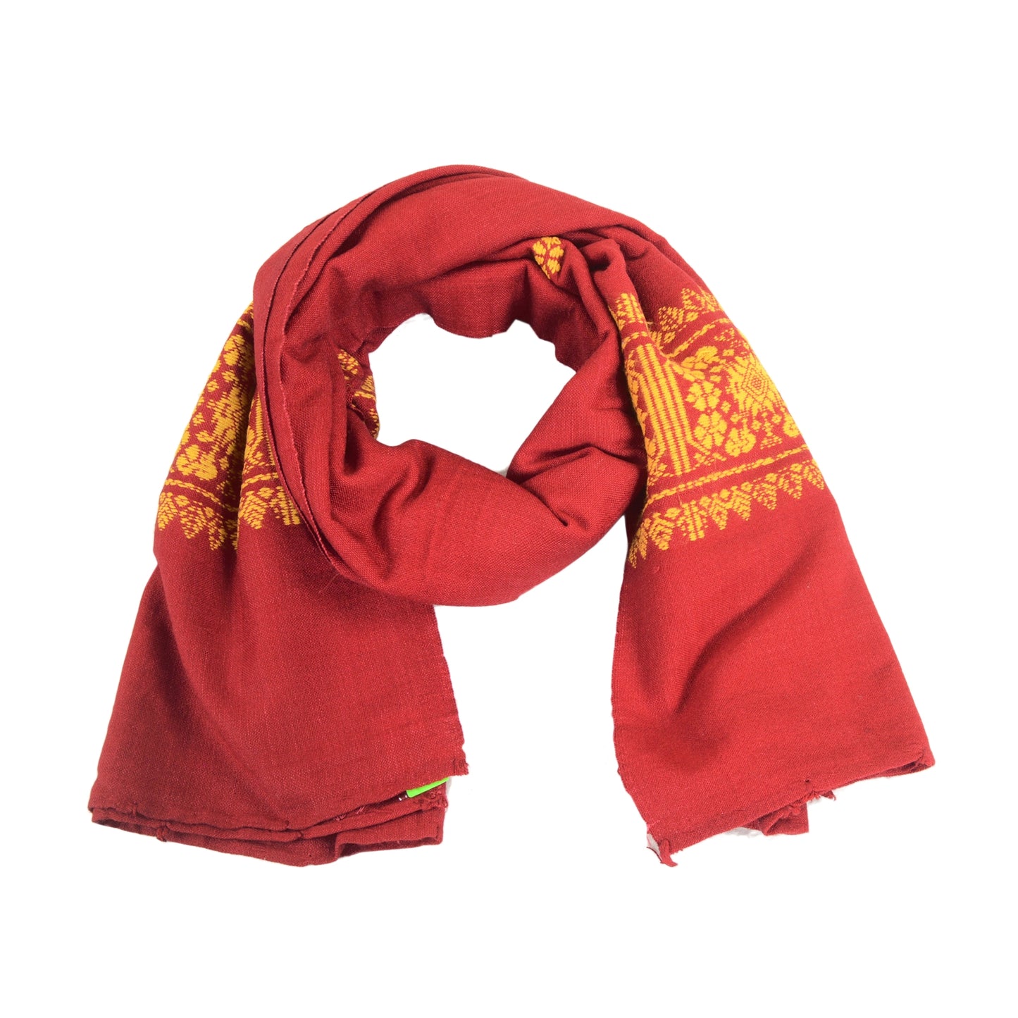 Sanskriti Vintage Long Woollen Red Shawl Hand Embroidered Scarf Throw Stole