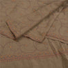 Sanskriti Vintage Long Brown Pure Woolen Shawl Handmade Suzani Scarf Stole