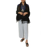 Sanskriti Vintage Long Black Pure Woolen Shawl Handmade Ari Work Scarf Stole