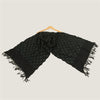 Sanskriti Vintage Long Black Pure Woolen Shawl Handmade Ari Work Scarf Stole
