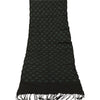 Sanskriti Vintage Long Black Pure Woolen Shawl Handmade Ari Work Scarf Stole