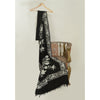 Sanskriti Vintage Long Black Pure Woollen Shawl Handmade Ari Work Scarf Stole