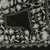 Sanskriti Vintage Long Black Pure Woollen Shawl Handmade Ari Work Scarf Stole