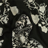 Sanskriti Vintage Long Black Pure Woollen Shawl Handmade Ari Work Scarf Stole