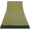 Sanskriti Vintage Green Long Pure Woolen Shawl Woven Reversible Scarf Stole